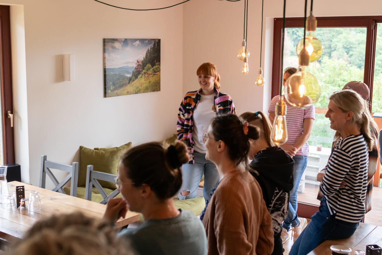 Mountainbike- & Outdoor-Sport-Unterkunft Harz-BnB Werkmeister - Gruppe im Aufenthaltsraum